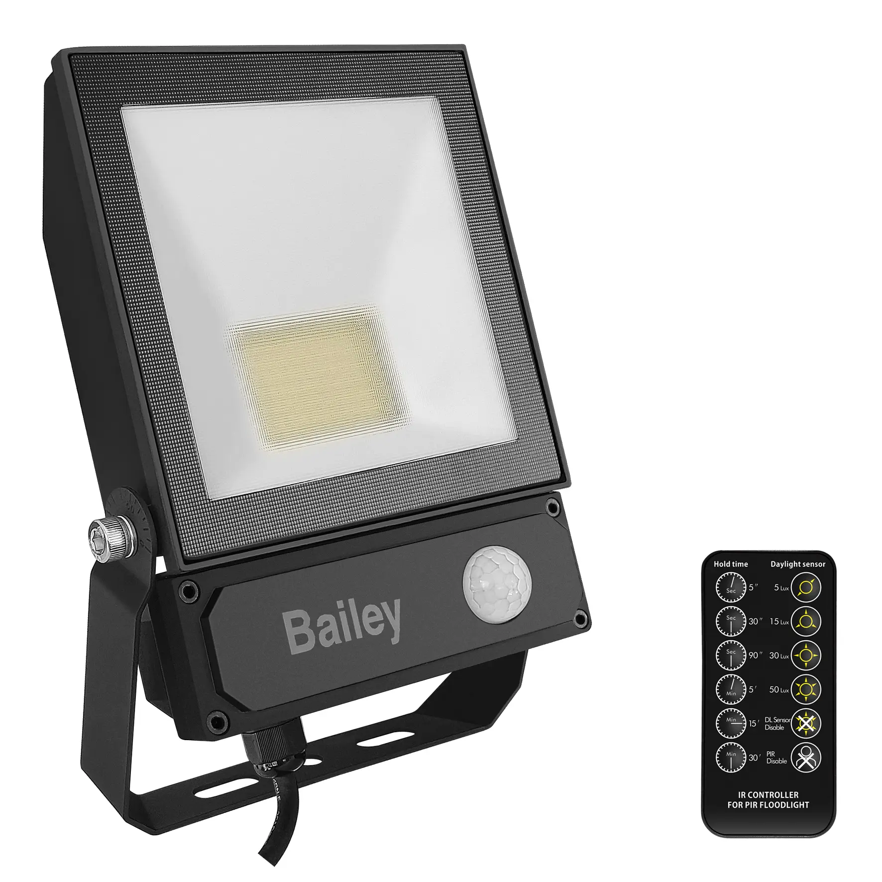 Produktfoto 1 von Bailey Electric & Electronics bv Slim II LED-Fluter 50 W, 220 bis 240 V / 5500 lm, PIR, IP65