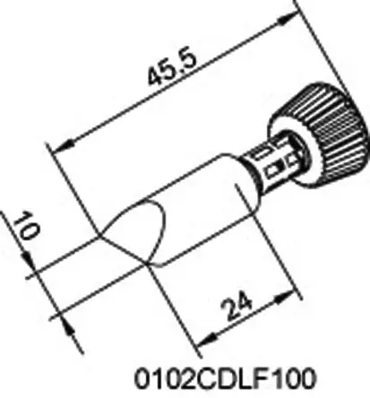Produktfoto 1 von Ersa 45.5 mm Lötspitze 10 mm Meißel 102 für I-Tool
