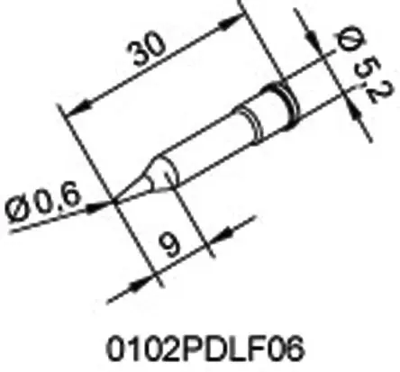 Produktfoto 1 von Ersa 30 mm Lötspitze 0.6 mm Konisch 102 für I-Tool