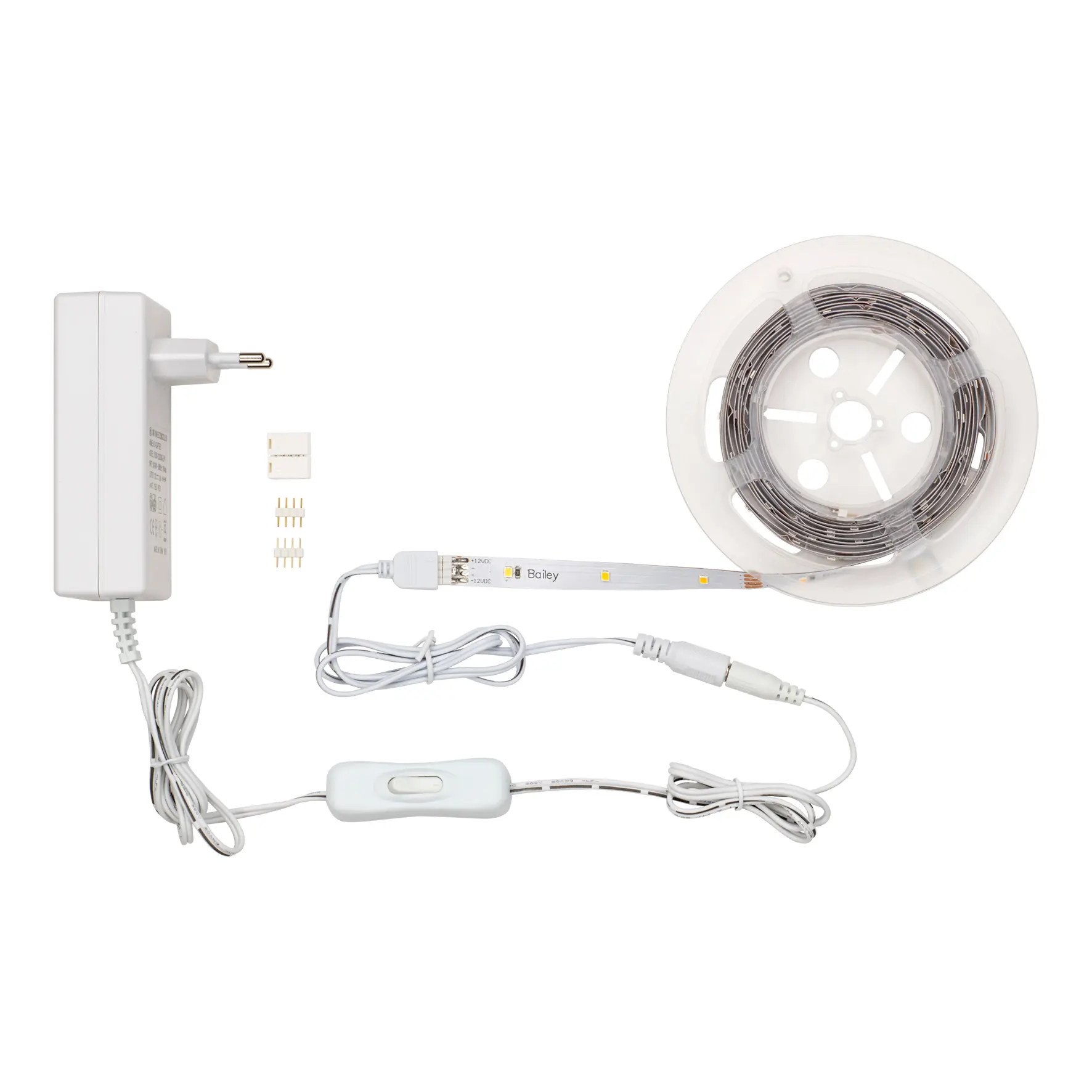 Produktfoto 1 von Bailey Electric & Electronics bv LED strip set LED-Streifen 3000k, Weiß, 3000 mm x 10 mm 12 V dc 30LEDs/M, 700 lm/m IP20