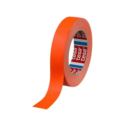 Produktfoto 1 von Tesa 4671 Zellwolle Gewebeband, Neonorange, Naturgummi-Kleber, Gummi, 0.28mm x 25mm x 25m, 70N/cm