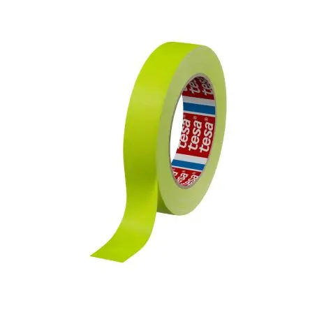 Produktfoto 1 von Tesa 4671 Zellwolle Gewebeband, Neongelb, Naturgummi-Kleber, Gummi, 0.28mm x 25mm x 25m, 70N/cm