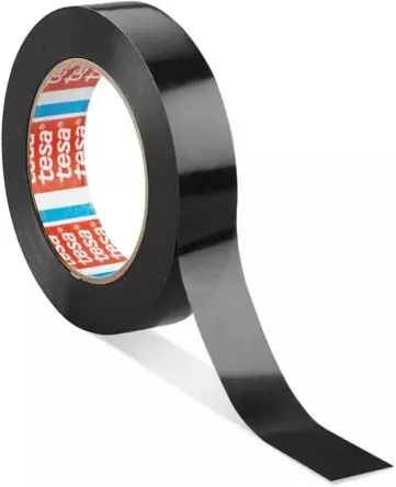 Produktfoto 1 von Tesa 60404 Packband, Polyvinylchloridfolie, Schwarz, Stärke 0.067 mm, 25mm x 66 m