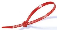 Produktfoto 1 von HellermannTyton T80L Nylon 6.6 Kabelbinder Innen gezackt Rot 4.7 mm x 390 mm
