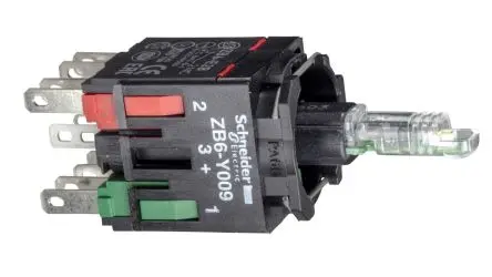 Produktfoto 1 von Schneider Electric Harmony XB6 Kontakt- und Leuchtblock Anzeigenblock LED Gelb beleuchtet 1 Schließer 12V ac/dc, 24 V