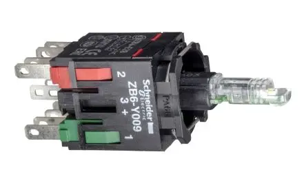 Produktfoto 1 von Schneider Electric Harmony Kontaktblock mit Fassung Anzeigenblock LED Grün beleuchtet 1 Schließer 12 → 24V Faston