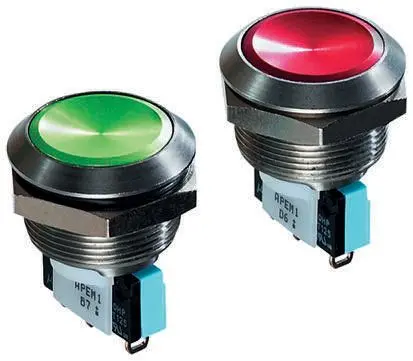 Produktfoto 1 von APEM AV Druckschalter Tastend Panel Ø 19.2 mm, 1-poliger Umschalter / 5 A 48 V dc 250 V ac, IP65