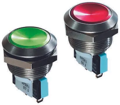 Produktfoto 1 von APEM AV Druckschalter Tastend Panel Ø 19.2 mm, 1-poliger Umschalter / 5A 48 V dc 250 V ac, IP65