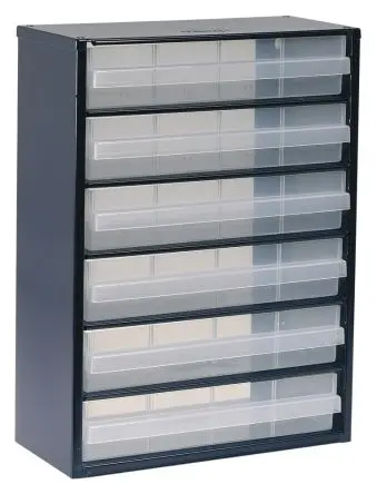 Produktfoto 1 von Raaco 6 Stahl Schubladenmagazin Blau, 417 mm x 306mm x 150 mm