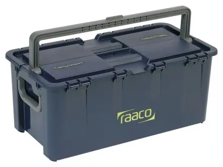 Produktfoto 1 von Raaco Kunststoff Werkzeugbox Grau, L. 540 mm B. 296 H. 230 mm, 3.3 kg, Vorhängeschloss