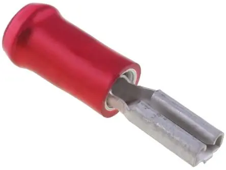 Produktfoto 1 von TE Connectivity PIDG FASTON .250 Flachsteckhülse, Rot, Isoliert, 2.79 x 0.51 mm, Buchse, 22 AWG min, 15 AWG