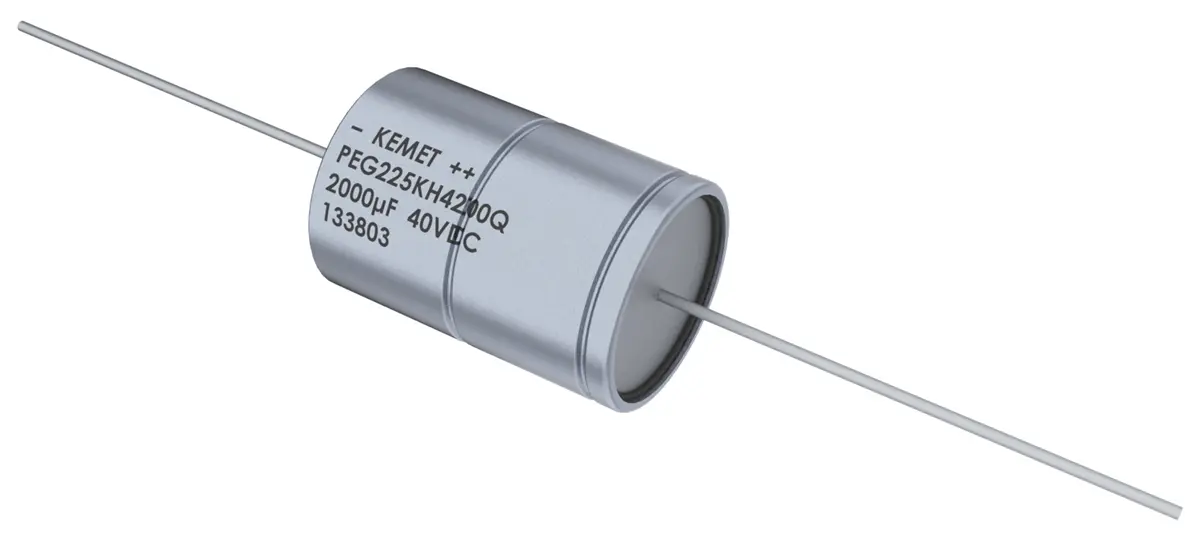 KEMET PEG225, THT Aluminium-Elektrolyt Kondensator 3000μF -10 → +30% / 40V dc, Ø 20mm x 37mm x 37mm, bis 150°C