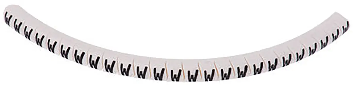 Produktfoto 1 von HellermannTyton Helagrip Kabelmarkierung Aufschiebbar, Beschriftung: W, Schwarz Weiß, Ø 4 mm - 9 mm, 5 mm x 6.8 mm