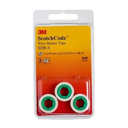 Produktfoto 1 von 3M SDR-6 Kabelmarkierung, Beschriftung: 6, 5.46 mm x 2.43mm
