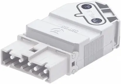 Produktfoto 1 von Wieland GESIS Beleuchtungssteckverbinder, Kabel Stecker, Leistung, Schraubbefestigung 16A, Kontakte: 5 IP20, Weiß