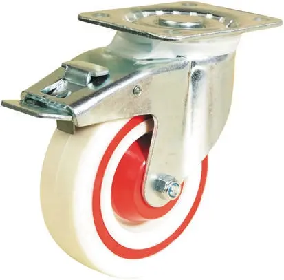 Produktfoto 1 von Guitel Hervieu Gebremst, schwenkbar Lenkrolle, Rad ø 125mm, 200kg, Ges H. 157mm, Rad B. 35mm, 105 x 85mm, Platte,