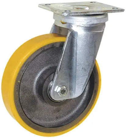 Produktfoto 1 von Guitel Hervieu Drehlager Lenkrolle, Rad ø 125mm, 500kg, Ges H. 176mm, Rad B. 60mm, 140 x 110mm, Platte,