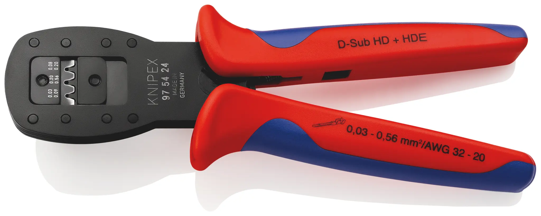 Produktfoto 1 von Knipex Crimp-Werkzeug 0.5 to 6 mm² für D-Sub HD 20-Kontakte, D-Sub HDE-Kontakte, 190 mm