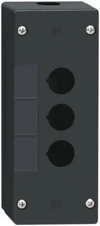 Produktfoto 1 von Schneider Electric Harmony XALG Drucktastengehäuse, 3 x Ø 22 mm, Schwarz, Kunststoff, IP66, IP67, IP69K, IP69