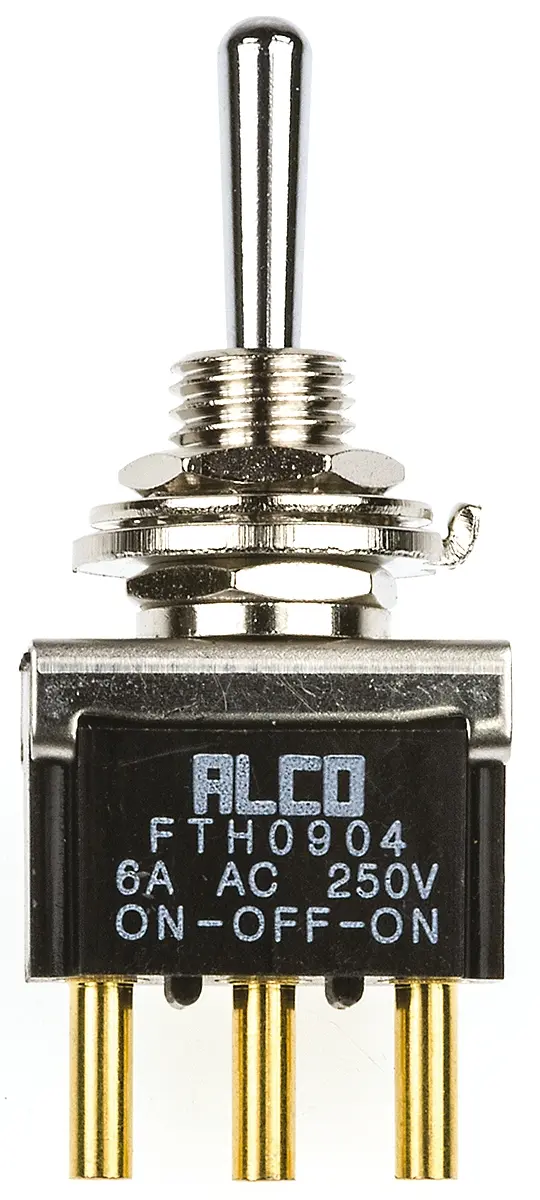 Produktfoto 1 von TE Connectivity Panel Kippschalter 1-poliger Umschalter, Ein-Aus-Ein, 12 V dc, 250 V ac, 4A, IP67, IP68, Lot
