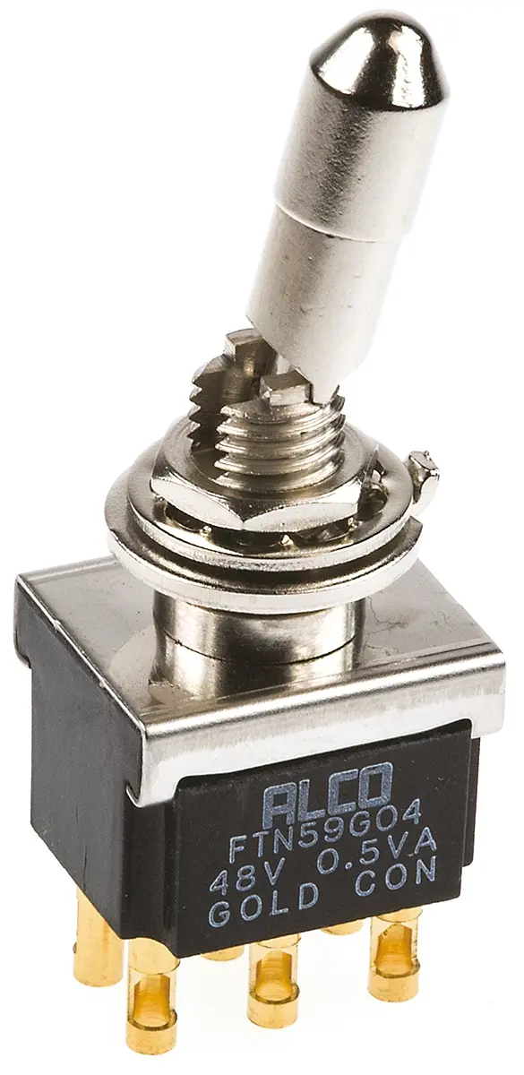 Produktfoto 1 von TE Connectivity Panel Kippschalter 2-poliger Wechsler, Ein-Ein, 20 V dc, 20 V ac, 400mA, Lot