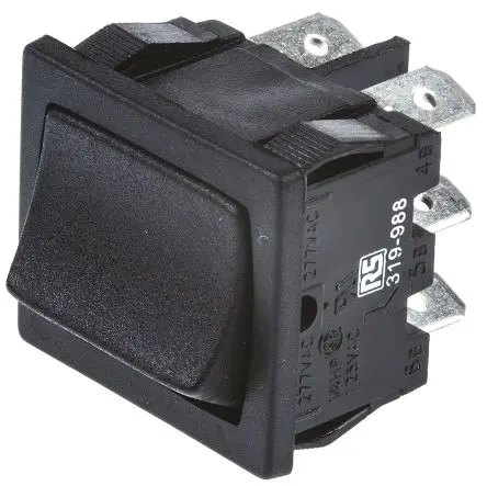Produktfoto 1 von Arcolectric Panel Wippschalter 2-poliger Umschalter Ein-Neutral-Ein Ein-Ein, 6A, IP66