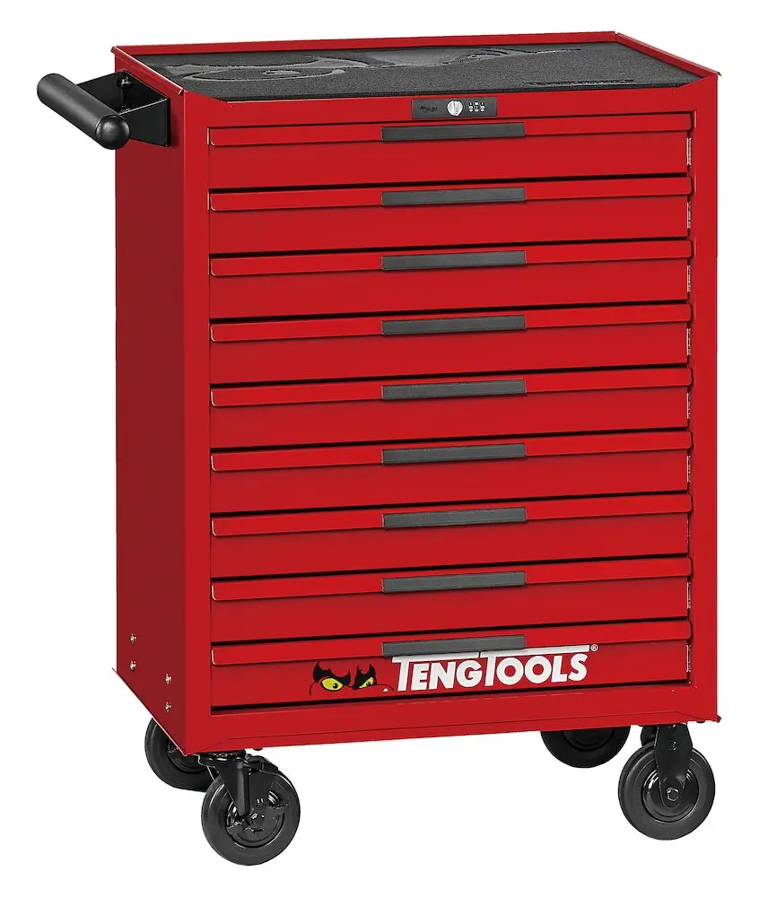 Produktfoto 1 von Teng Tools Stahl Rollenschrank 9 Schubladen mit Rädern, 813 mm x 680 mm x 813 mm