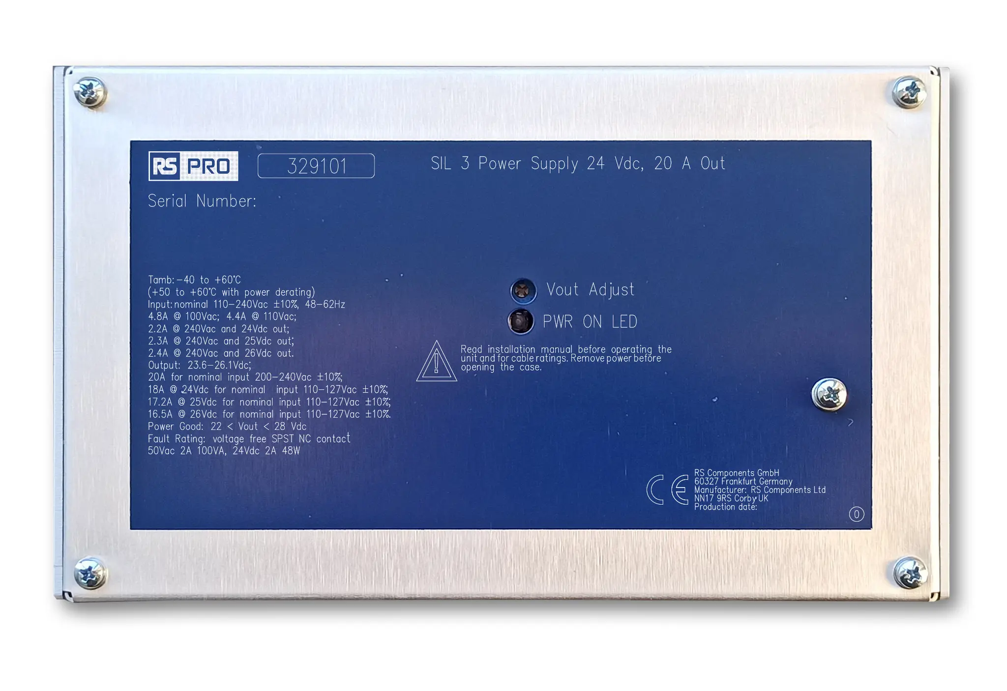 Produktfoto 1 von RS PRO Netzteil 520W, 24V dc / 20A