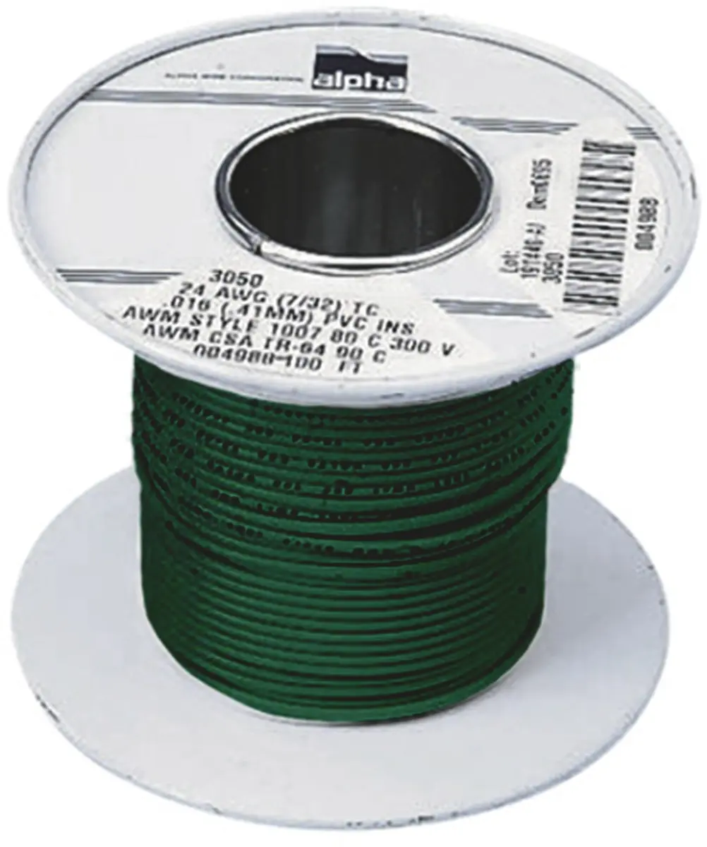 Produktfoto 1 von Alpha Wire Schaltdraht, 16 AWG 30 m Grün Ø 2.34 mm 26 Litzen Polyvinylchlorid