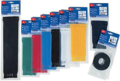 Produktfoto 1 von HellermannTyton Textile Polyamid, Polypropylen Kabelbinder Haken & Schleife Schwarz 12.5 mm x 5000 mm