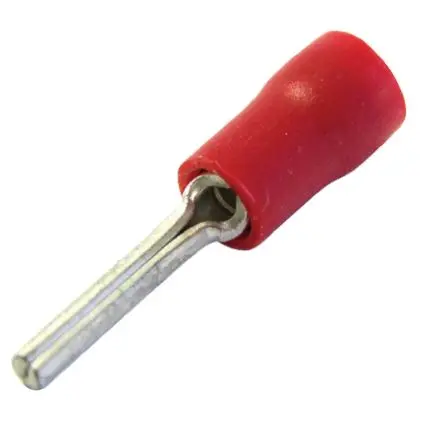 Produktfoto 1 von RS PRO Stiftkabelschuh, Rot Isoliert PVC min. 0.5mm², max. 1.5mm² 22AWG 16AWG Nicht ummantelt, Ø 1.9mm