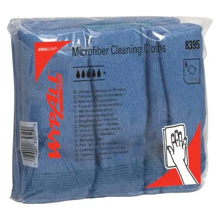 Produktfoto 1 von WYPALL WypAll® 8395 Microfibres Lappen für Industrielle Reinigung Mikrofaser Rahmenklemme Trocken 6 pro Paket Stk. Blau,