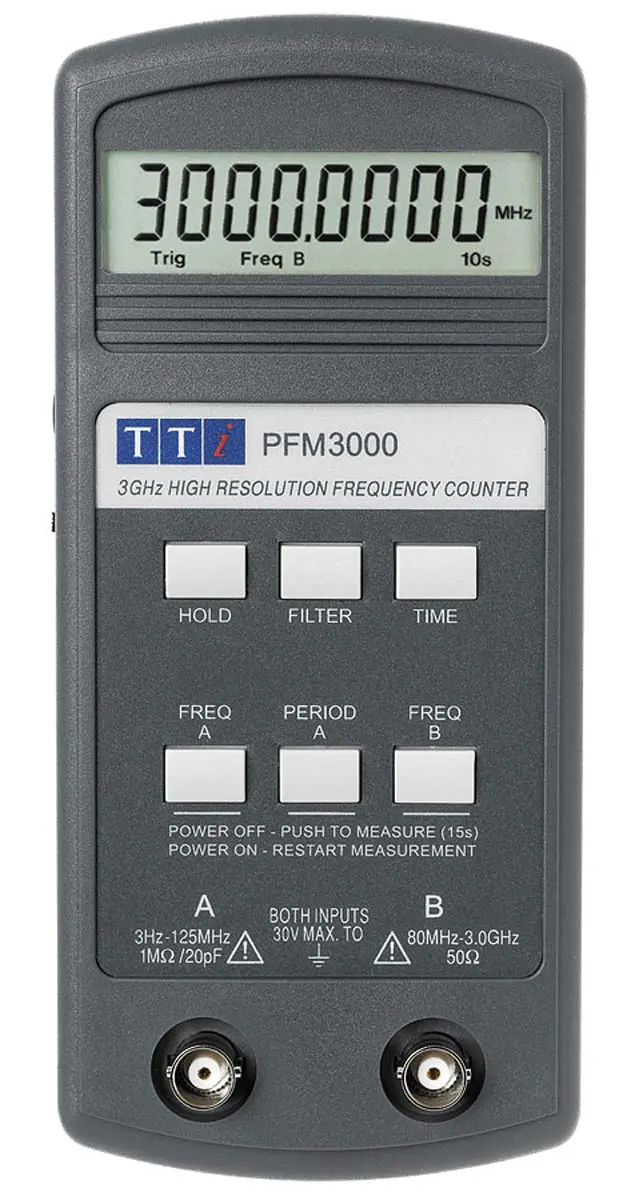 Produktfoto 1 von Aim-TTi PFM3000 Frequenzzähler 6 Digits 3 Hz / 3 GHz, Typ N