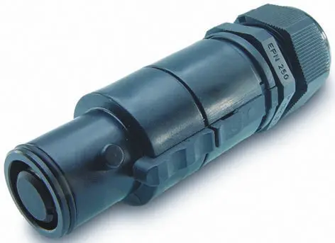Produktfoto 1 von ITT Cannon Veam Snaplock Leistungssteckverbinder Schwarz 1P, 1.0kV, Kabel Gerade IP65 250A