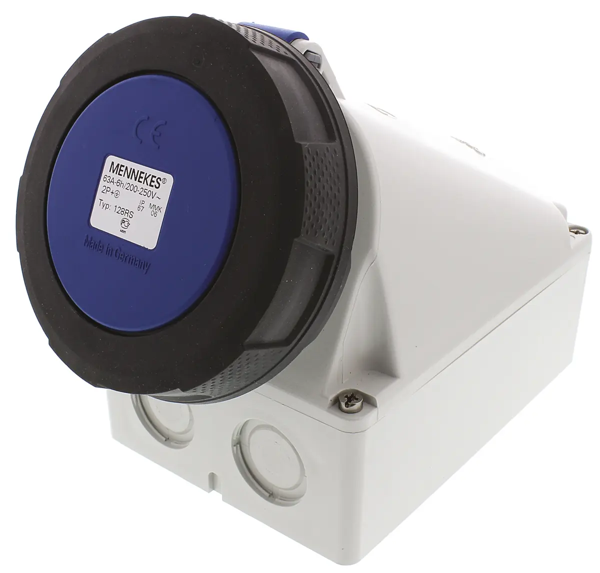 Produktfoto 1 von MENNEKES Buchsentülle Blau, 230V 3P / 63A, Wand IP67