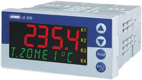 Produktfoto 1 von Jumo di 308 LCD Prozessanzeige für Strom, Druck, Spannung, Temperatur H 48 mm B 96 mm 5-Stellen T. 105 mm 18 mm
