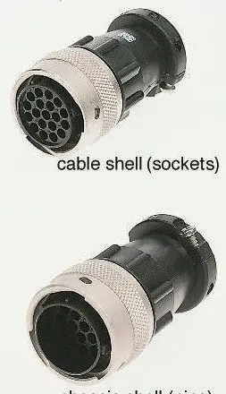 Produktfoto 1 von ITT Cannon Trident Ringlock 20 mm Standard Rundsteckverbinder Stecker 28-polig Buchse 13A Kabel IP65