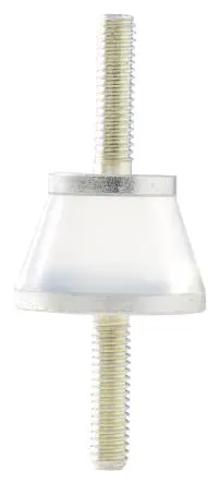 Produktfoto 1 von Taica Silikon Gummipuffer, Außen-/Außengewinde Puffer Bohrung 4 mm M4, Ø 18 mm x 43 mm