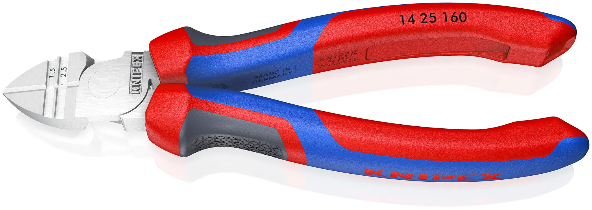 Produktfoto 1 von Knipex 14 25 160 Abisolier-Seitenschneider, Einzelader, Multi-Core 1.5 to 2.5 mm², 160 mm