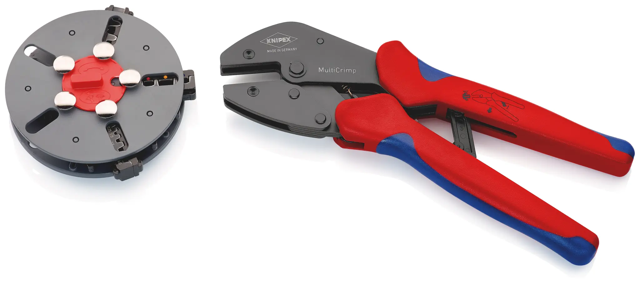 Produktfoto 1 von Knipex 97 33 01 Crimp-Werkzeug 1 mm für Mit 3 auswechselbaren Matrizen, 250 mm
