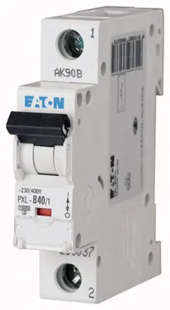 Produktfoto 1 von Eaton PXL Miniaturüberlastschalter Typ D, Pol 1-polig 40 A 400 V ac, Abschaltvermögen 10 kA xPole 48 V dc