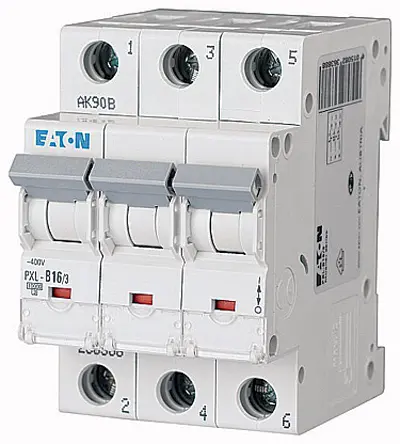 Eaton PXL Miniaturüberlastschalter Typ B, Pol 3-polig 16 A 400 V ac, Abschaltvermögen 10 kA xPole 48 V dc