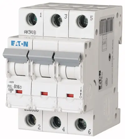 Eaton PXL Miniaturüberlastschalter Typ C, Pol 3-polig 16 A 400 V ac, Abschaltvermögen 10 kA xPole 48 V dc