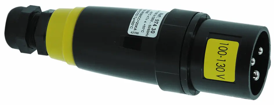 Produktfoto 1 von Emerson Appleton PRE Leistungssteckverbinder Gelb 3P+PE, 380V ac, 415 V ac, Kabel Gerade IP66, IECEx/ATEX 16A