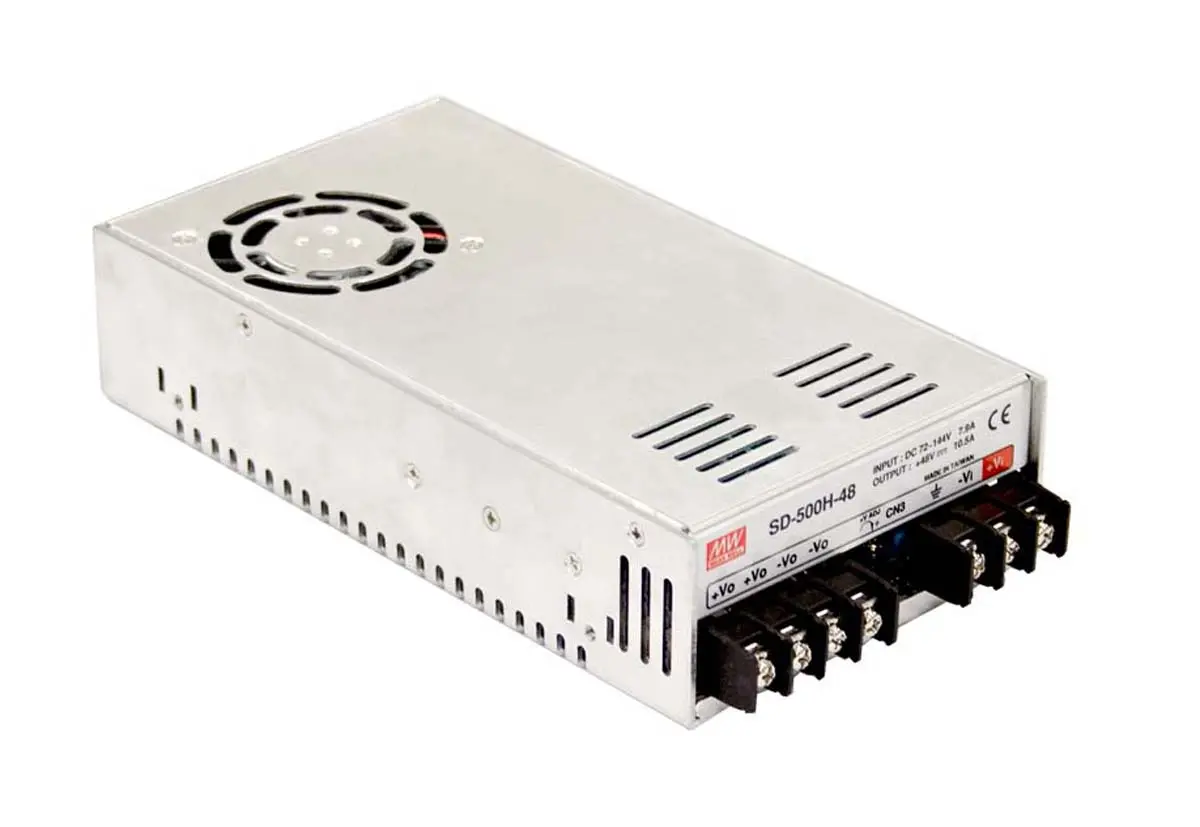 MEAN WELL DC/DC-Wandler 500W 96 V dc IN, 48V dc OUT / 10.5A Gehäusemontage 2kV ac isoliert