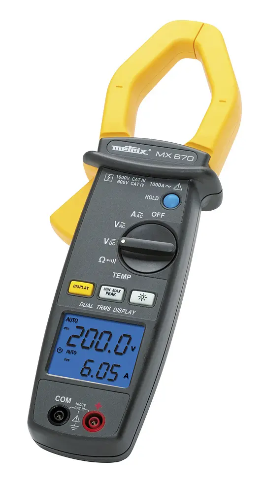 Produktfoto 1 von Metrix MX670 Stromzange AC Strommesszange 1000 A CAT III, CAT IV 1000 V ac, 1400 V dc / 1400 A, 9.999 kΩ