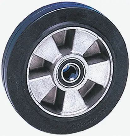 Produktfoto 1 von Guitel Hervieu Rollwagenrolle Schwarz, Mat. Gummi, 400 kg Ø 200 mm, B. 50 mm