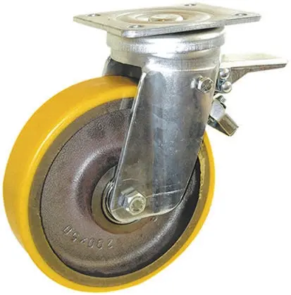 Produktfoto 1 von Guitel Hervieu Gebremst, schwenkbar Lenkrolle, Rad ø 150mm, 700kg, Ges H. 211mm, Rad B. 50mm, 140 x 110mm, Platte,