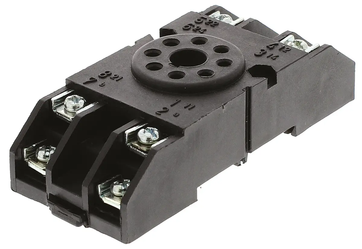 Produktfoto 1 von Tempatron Relaissockel zur Verwendung mit Achtfach-Relais S8P, 8 -Kontakt, DIN-Hutschiene, 250V ac