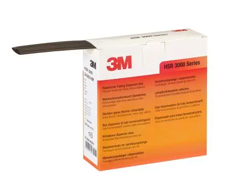 Produktfoto 1 von 3M HSR 3000 Wärmeschrumpfschlauch, Polyolefin Schwarz, Ø 6 mm Schrumpfrate 3:1, Länge 10m